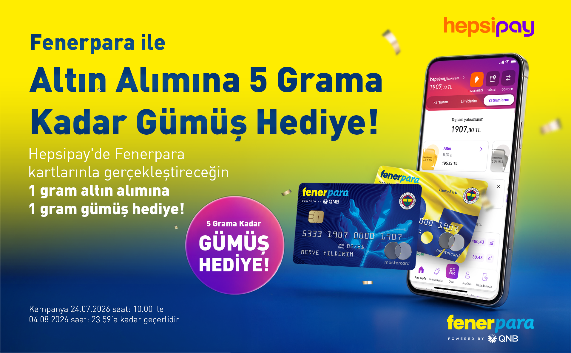 Fenerpara kartlarınla yapacağın altın alımına gümüş hediye!